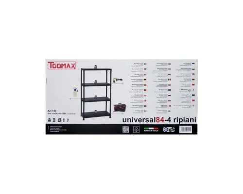 Стелаж Toomax 4 полиці cm. 80x40x138h black (5140)