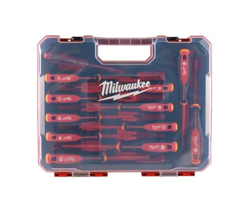 Набір викруток Milwaukee тригранних VDE SL/PH/PZ/T + тестер напруги, 12 шт (4932479095)