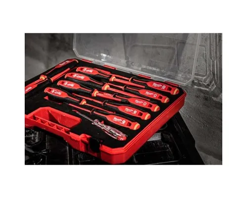Набір викруток Milwaukee тригранних VDE SL/PH/PZ/T + тестер напруги, 12 шт (4932479095)