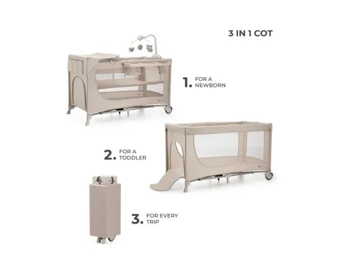 Дитячий манеж Kinderkraft с пеленатором Joy 2 Beige (5902533925162)