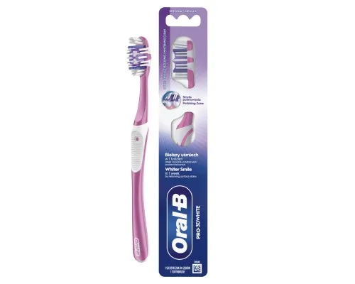 Зубна щітка Oral-B Pro 3D White Відбілювання Середньої жорсткості 1 шт. (8700216459518)