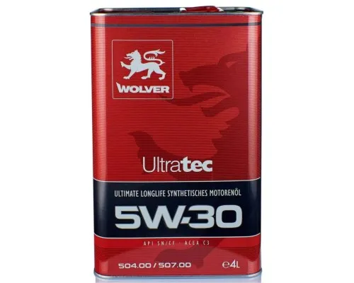 Моторна олива Wolver Ultratec 5W-30, 504/507. C3 API SN/CF 4л (4260360940934)