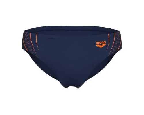 Плавки Arena Double Graphic Swim Briefs 010951-705 темно-синій, помаранчевий 100 (3468337766261)
