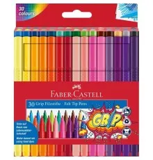 Фломастери Faber-Castell тригранні Grip felt-tip pen, 30 кольорів (29902)