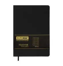 Книга записна Buromax TOUCH ME, L2UAX, А5, 96 аркушів, клітинка, чорний (BM.295102-01)