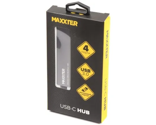 Концентратор Maxxter USB 3.0 Type-C 4 ports grey (HU3С-4P-02)