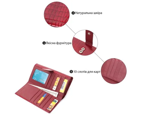 Гаманець ST Leather Шкіряний Червоний (22682)