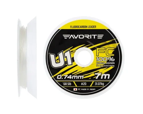 Флюорокарбон Favorite U1 FC 7m 20/0.74mm 68.5lb/31.07kg (1693.11.93)