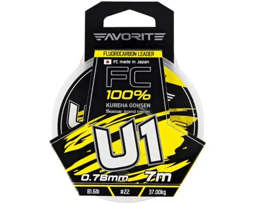 Флюорокарбон Favorite U1 FC 7m 22/0.78mm 81.6lb/37.0kg (1693.11.94)