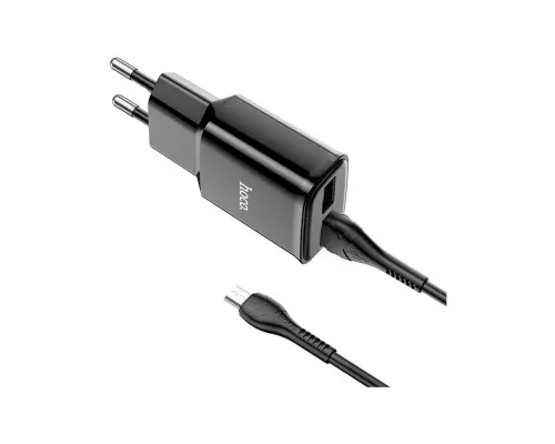 Зарядний пристрій HOCO C88A Star round 2xUSB + cable Micro 12W Black (6931474749529)