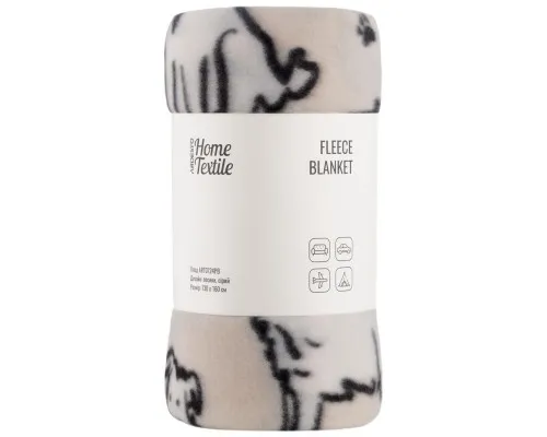 Плед Ardesto Fleece 100% поліестер, песики, сірий 130х160 см (ART0724PB)