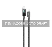 Дата кабель USB-C to USB-C 1.0m PD 100W Digital Display black 2E (2E-CC100-BL)