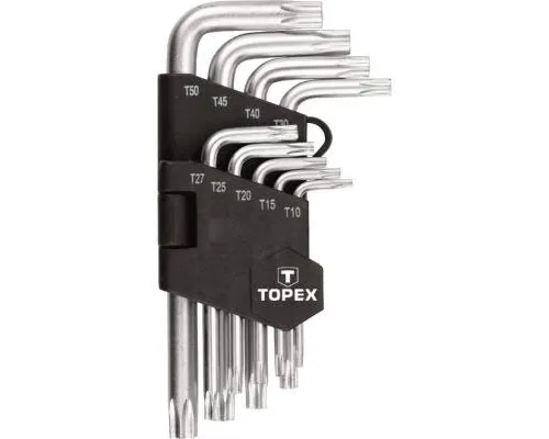 Набір інструментів Topex ключі шестигранні Torx T10-T50, набір 9 шт.*1 уп. (35D960)