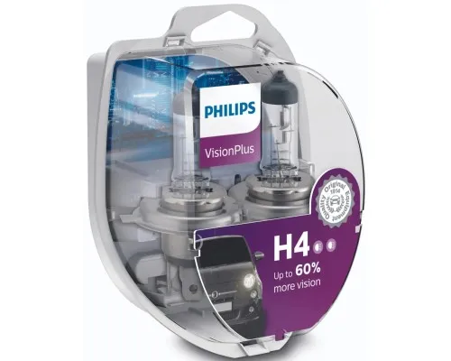 Автолампа Philips H4 VisionPlus, 2шт (12342VPS2)