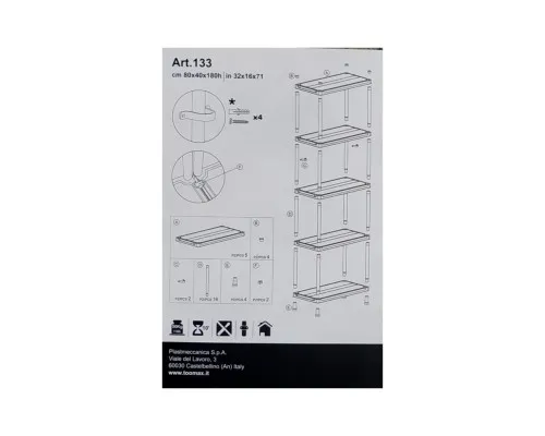 Стелаж Toomax 5 полиць cm. 80x40x180h black (5141)