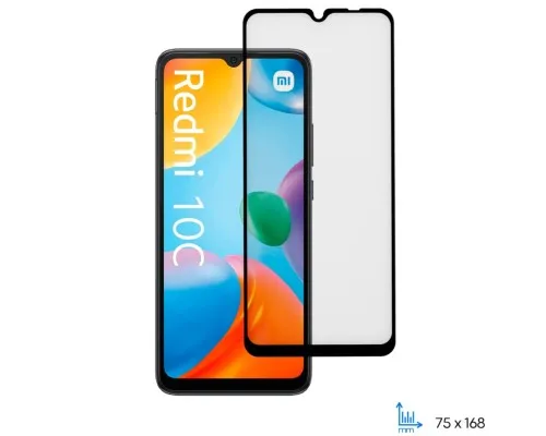 Скло захисне 2E Xiaomi Redmi 10C 2.5D FCFG black (2E-MI-10C-SMFCFG-BB)