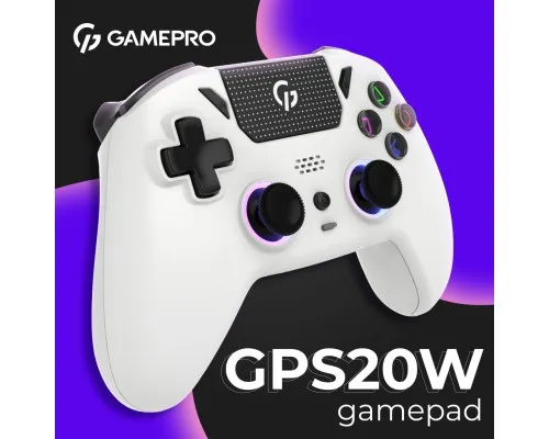 Геймпад GamePro GPS20W 2.4G/BT 5.1/USB (Switch/PC/PS/iOS/Android) RGB White (GPS20W)