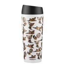Термокружка Ardesto Coffee Time Animals Yorkie 450мл, нержавіюча сталь, сіро-бежевий (AR2645YT)