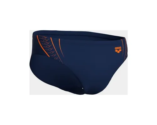 Плавки Arena Double Graphic Swim Briefs 010951-705 темно-синій, помаранчевий 80 (3468337766308)