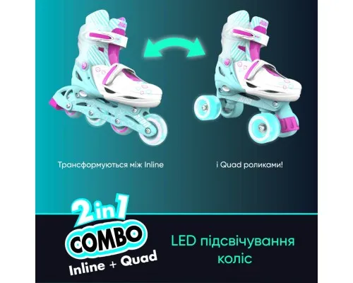 Роликові ковзани Neon Сombo Turquoise розмір 34-37 (NT10T4)