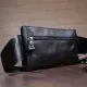 Сумка Vintage Бананка зі шкіри Чорна (14809)