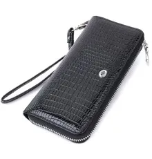 Гаманець ST Leather З натуральної шкіри Чорний (22678)