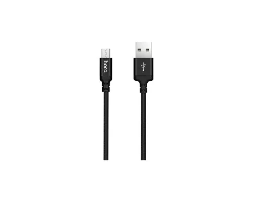 Дата кабель USB 2.0 AM to Micro 5P 2.0m 2A nylon X14 black HOCO (6957531062905)