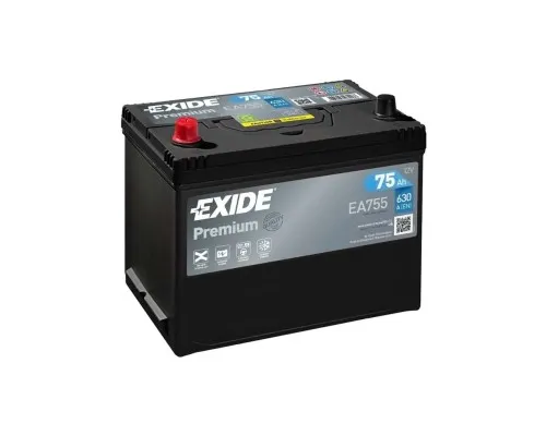 Акумулятор автомобільний EXIDE PREMIUM 75A (EA755)