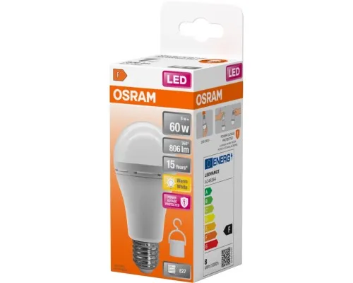 Лампочка Osram LED E27 8Вт 806Лм 2700К A60 акумуляторна (4099854190087)