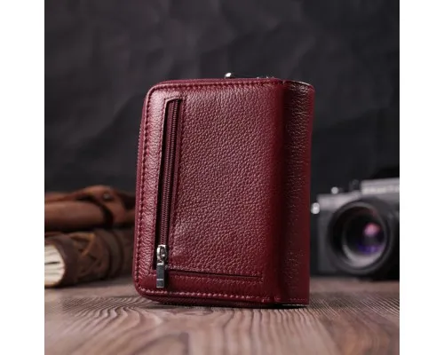 Гаманець ST Leather З натуральної шкіри Бордовий (22551)