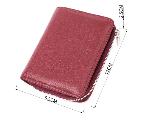 Гаманець ST Leather З натуральної шкіри Бордовий (22551)