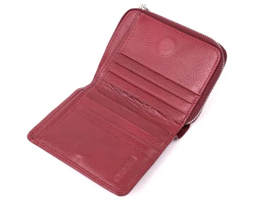 Гаманець ST Leather З натуральної шкіри Бордовий (22551)