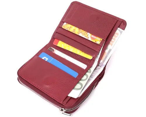 Гаманець ST Leather З натуральної шкіри Бордовий (22551)
