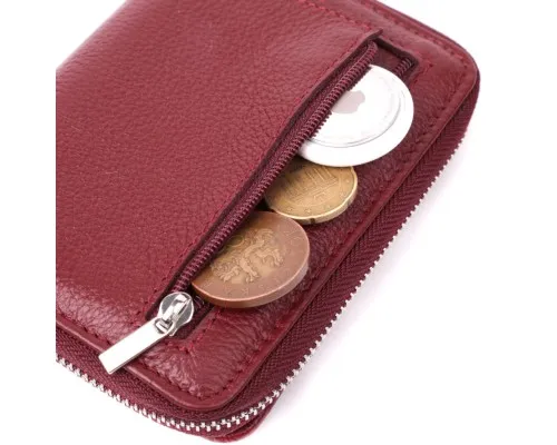 Гаманець ST Leather З натуральної шкіри Бордовий (22551)