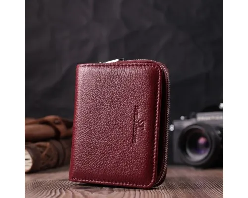 Гаманець ST Leather З натуральної шкіри Бордовий (22551)