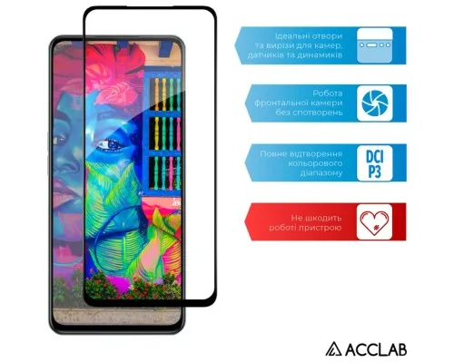 Скло захисне ACCLAB Full Glue Oppo A98 Black (1283126583520)