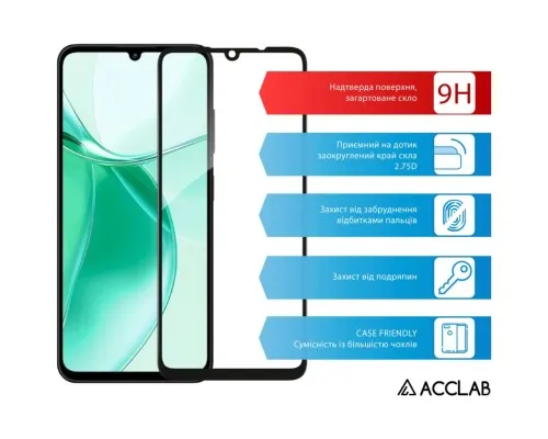 Скло захисне ACCLAB Full Glue ZTE Blade A35 Black (1283126598845)