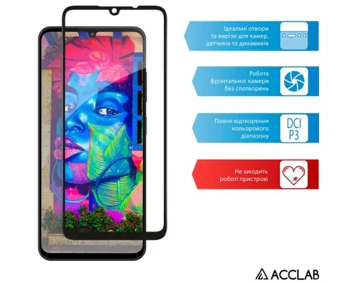 Скло захисне ACCLAB Full Glue ZTE Blade A35 Black (1283126598845)