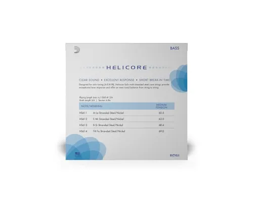 Струни для контрабаса D'Addario Helicore Solo Bass String Set 3/4 Scale Medium Tension (HS610 3/4M)