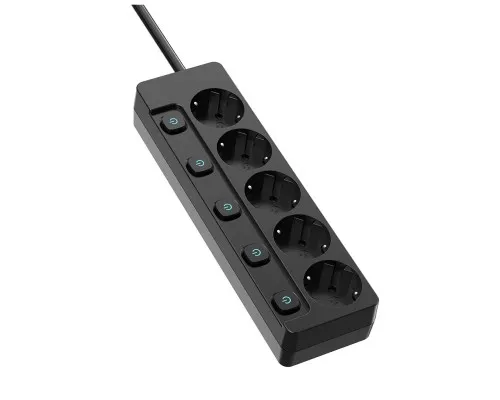 Мережевий фільтр живлення ColorWay CW-PSEA55SBK 5 розеток5м (CW-PSEA55SBK)