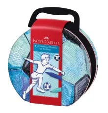 Фломастери Faber-Castell Connector Футбол у подарунковій металевій коробці 33 кольори (32052)