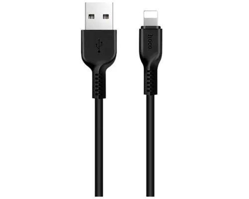 Дата кабель USB 2.0 AM to Lightning 2.0m 2A X20 black HOCO (6957531068860)