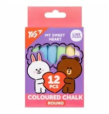 Крейда Yes кольорова Line Friends 12 шт кругла (400516)