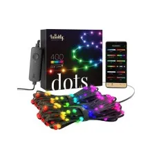 Гірлянда Twinkly Smart LED, Dots 400 RGB LED Lights String Black Wire Plug IP44 20м (TWD400STP-BEU)