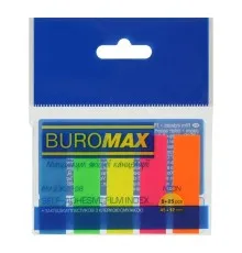 Стікер-закладка Buromax Plastic bookmarks 45x12mm, 5*25шт, neon (BM.2302-98)