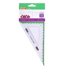 Лінійка ZiBi Kids Line Косинець 140мм, 90°/60° з салатовою смужкою, блістер (ZB.5622-15)