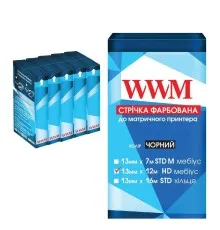 Стрічка до принтерів 10мм х 12м HD п. Black*5шт WWM (R10.12HR5)