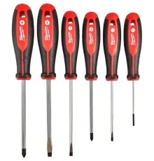 Набір викруток Milwaukee магнітних з тригранною рукояткою PZ1/PZ2/SL3/SL4/SL5.5/SL6.5, 6шт (4932471806)