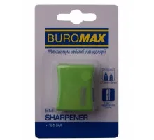 Точилка Buromax ALFA, RUBBER TOUCH з контейнером 2 отвори (BM.4778-1)