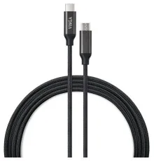 Дата кабель USB-C to USB-C 2.0m 100W E-Mark Chip Nylon Vinga (VCPCTC100BK2)